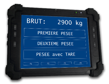 Tablette pour pesage industriel Tablette pesage-identification